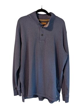 Jeremiah American Legacy Men's Mock Neck Button Pullover Sweater Blue XL